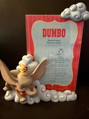 Authentic Disney 3D Sculpted Resin Dumbo Photo Frame - Gray, Light Blue, Red